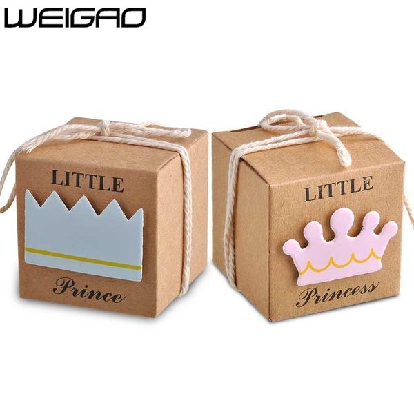 

weigao 20 шт. / 40 шт. крафт-бумага коробка конфет baby shower подарки для гостей день рождения babyshower boy girl подарочная сумка праздни
