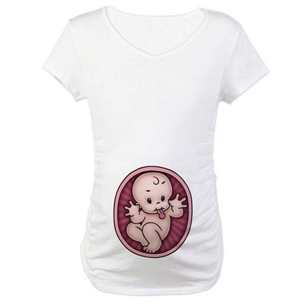 

Maternity Clothes Cute Baby Print O-neck Short Sleeve T-shirt Pregnant Tops Pregnancy T-shirt 2020 Hot Zwangerschaps Kleding