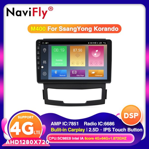

окта ядро 4g + 64g android 10 ips dsp для ssangyong korando actyon 2011 2012 2013 автомобильный gps навигации радио плеер мультимедиа bt авт