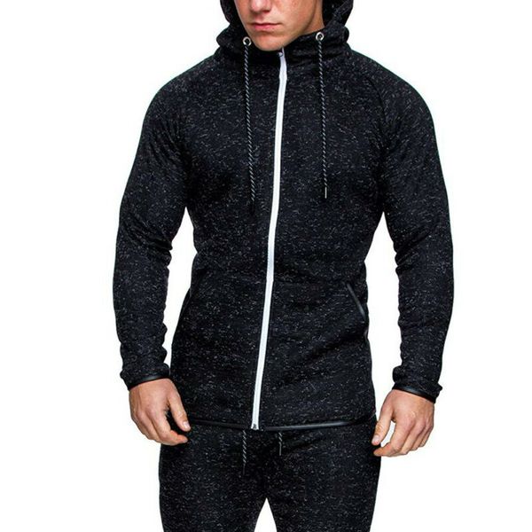 

Brand New Mens Fleece Top Zipper Hoodie Sports Sweatshirts 2019 Hot Sale Top Quality Tops Black White