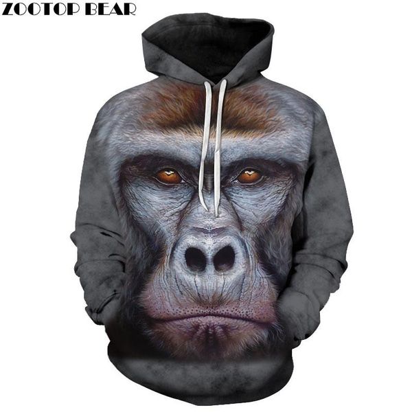 

anime monkey sweatshirts men hoodies animal tracksuits 3d pullover printed hoody funny coat male hoodie asian size s-6xl, Black