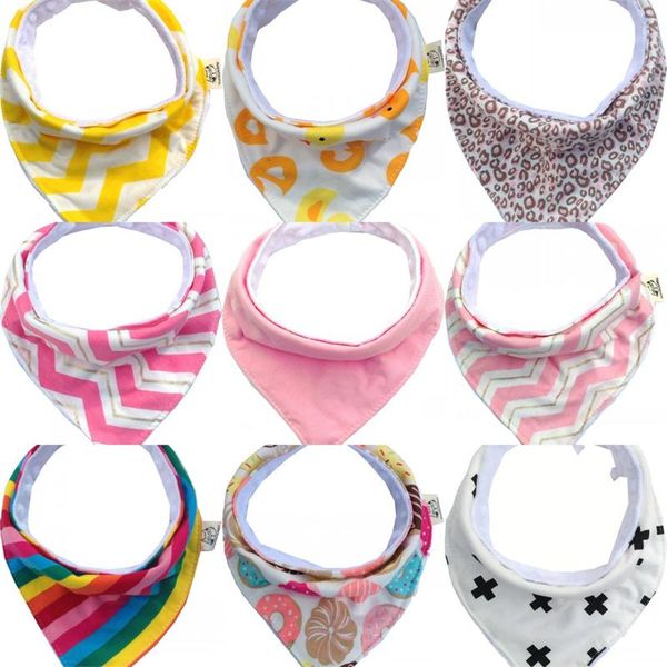 

baby saliva towel pure handwork waterproof childrentriangle towels double-deck snap fastener convenient portable with various colors 4sl j1