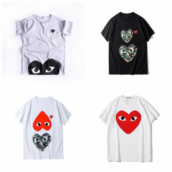 

black g garcons cdg holiday heart emoji play tee t-shirt tide brand peach cotton t shirt black backwinding heart lovers letters, Black;blue