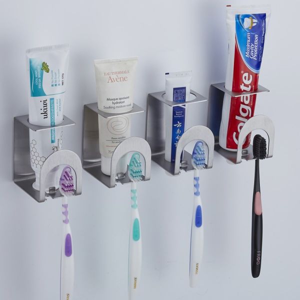

toothpaste toothbrush rack 304 stainless steel bathroom mouthwash cup set punch electric toothbrush storage rack