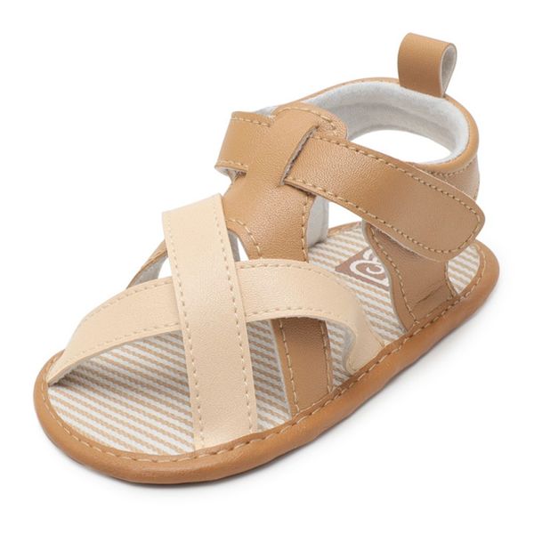 

cute pu leather cross stitching casual summer shoes non-slip breathable toddler shoes newborn