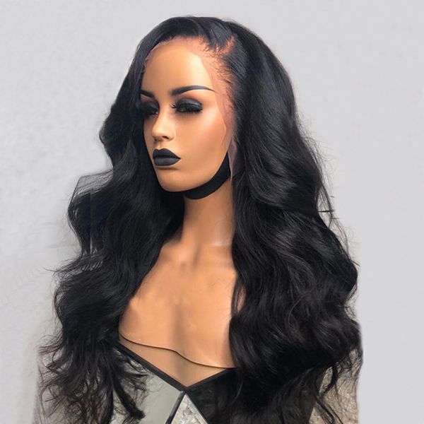 

250 density full end lace front human hair wigs for women black brazilian body wave lace front wig 13x4 pre plucked remy wig