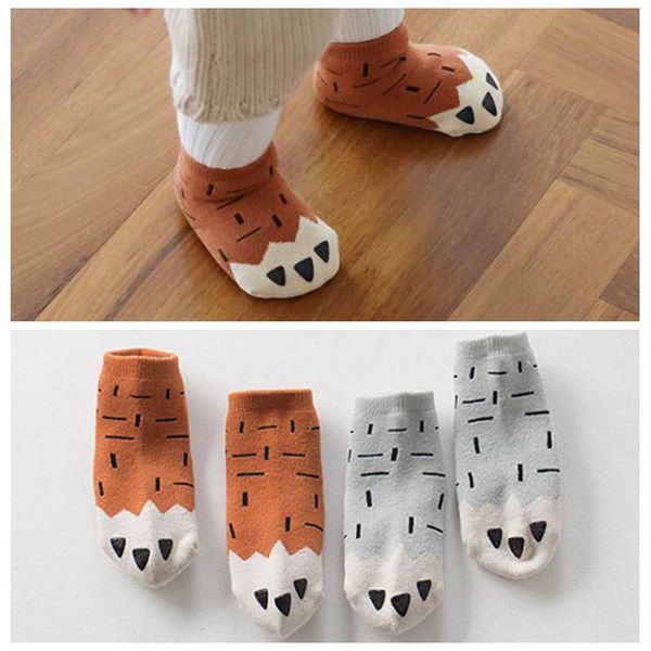 

cartoon paw socks for toddler infant anti slip sock cotton baby socks winter thicken warm baby boy girl socks, Pink;yellow
