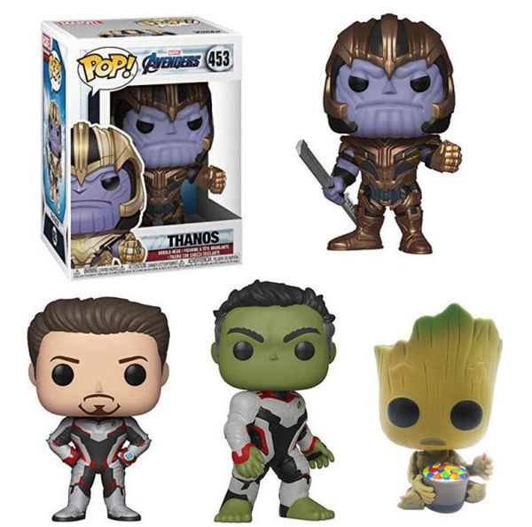 

funko pop avengers: endgame figure doll toys 2019 new kids avengers 4 cartoon thanos iron man hulk groot figure toy by1237