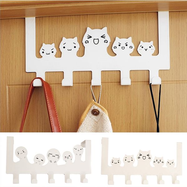 

kitchen wall hook crochet hanger cartoon over-the-door hook rack 5 hooks hanger storage holder hanging coat hat cocina cozinha