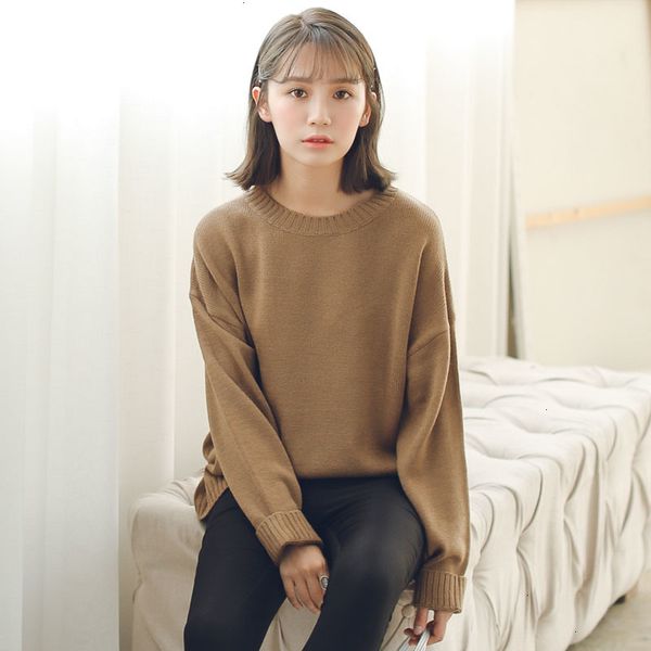 

sweaters woman women sweater match all basic style loose casual fashion solid long sleeve female sweaters drop shipping good quality, White;black