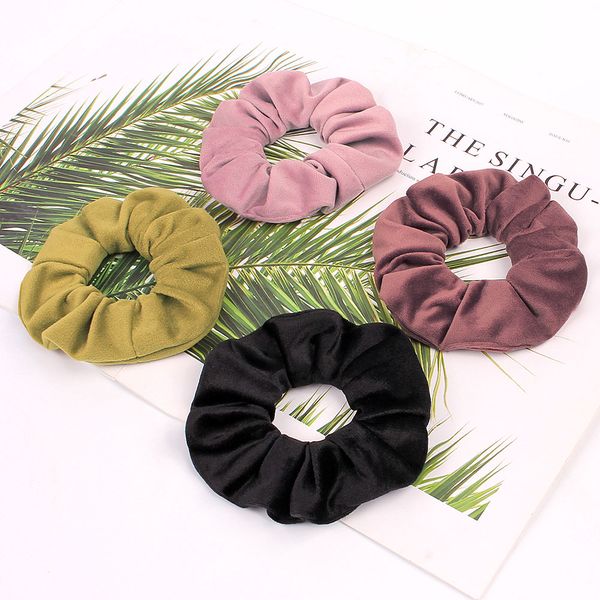 Fashion Suede Scrunchie Fasce elastiche per capelli Donna Ragazze Coda di cavallo Corda per capelli Cravatte Semplice Autunno e inverno Eur Scrunchy Accessori per capelli 0926