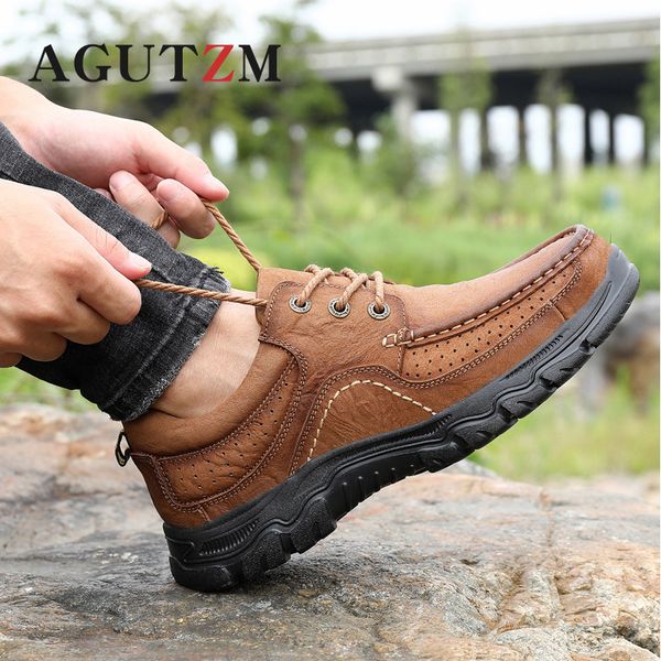 

new men sneakes genuine leather male casual shoes waterproof comfortable light rubber sole footwear plus size 38-47, Black