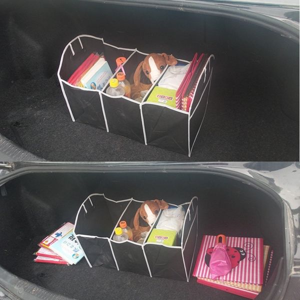 

organizer trash bin auto trunk cargo collapsible storage black folding zakka boxes sundries for organiser box, Black;red