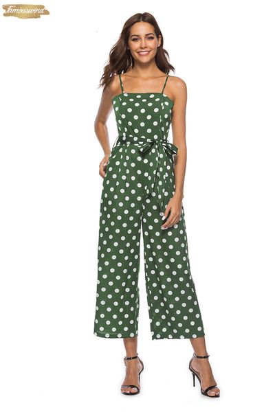 

women rompers summer long polyester jumpsuits elegant strap woman pants polka dot plus size jumpsuit off shoulder overalls for womens, Black;white