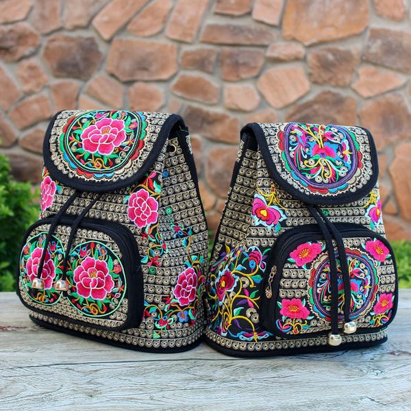 

старинные женщины вышивка этнические рюкзак путешествия сумка сумка