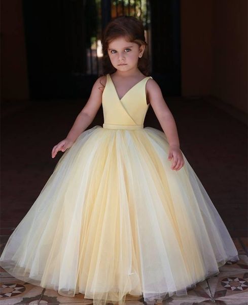 

v neck two tones girl pageant dress sleeveless flower girl dress custom, White;blue