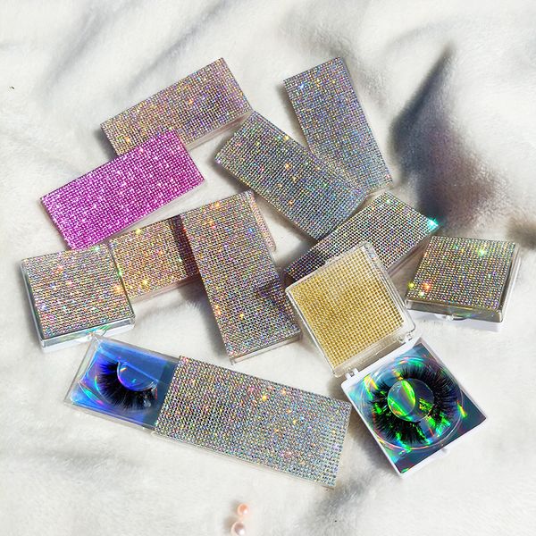 

25mm false eyelashes packaging empty lash case bling glitter eyelash box without eyelashes diamond lash box
