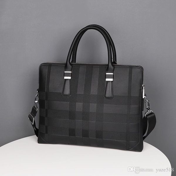 

new brand designer men shoulder briefcase black leather designer handbag business men lapbag messenger bag 8041