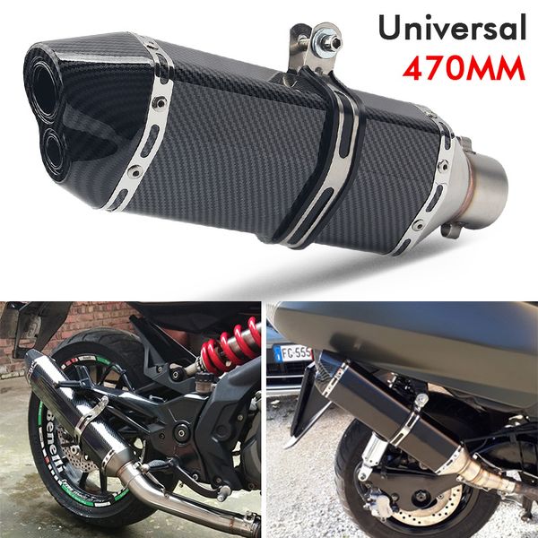 

slip on 51mm exhaust baffler pipe tips escape 470mm length tail muffler tube double universal motorcycle atv
