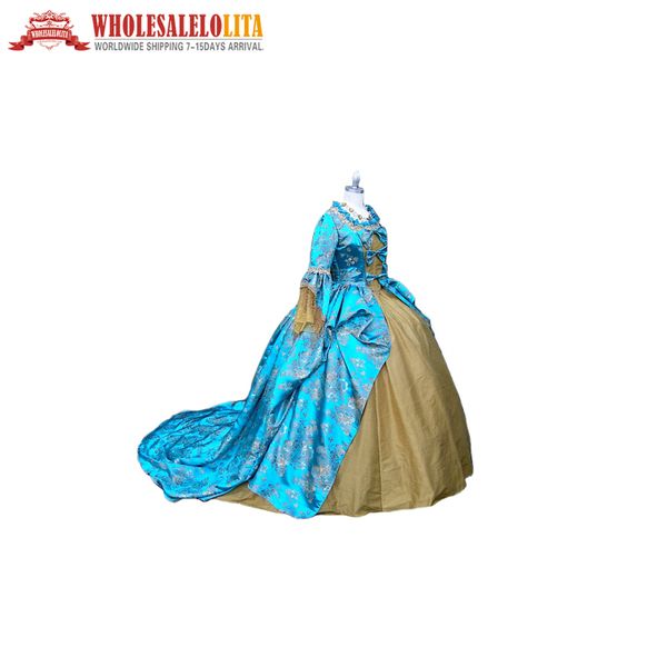 

dress period long train costume tailors custom made as you measurements for sale, Black;red