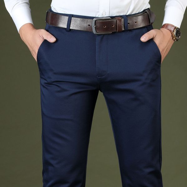 

mrmt 2019 brand thick men's trousers loose middle-aged pants for male casual elastic tencel long trouser, Black