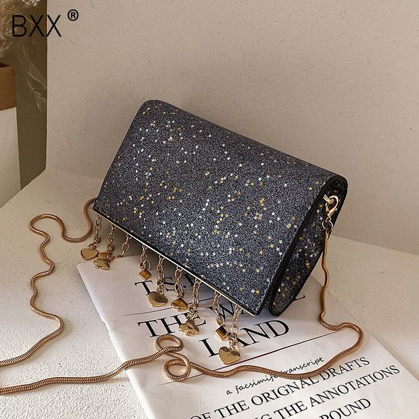 

bxx] luxury sequins crossbody bags for women 2020 pu leather ladies tassel chain designer handbags shoulder messenger bag hk829