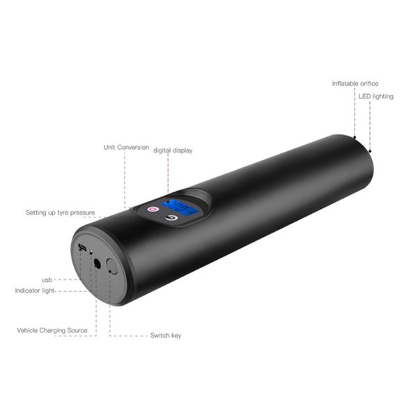 

5v / 2a tire air inflatable pump electric wireless inflator bike cars mini set