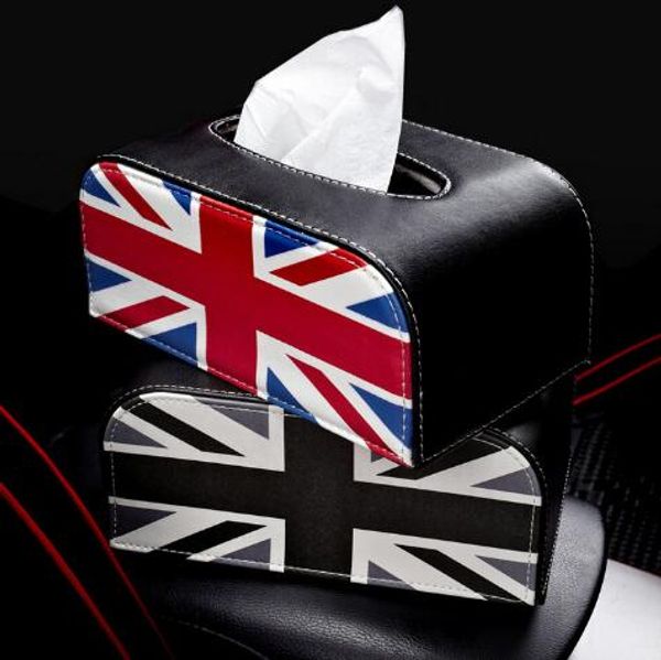 

auto interior pu leather car tissue napkin box bag package armrest box storage fit for mini cooper