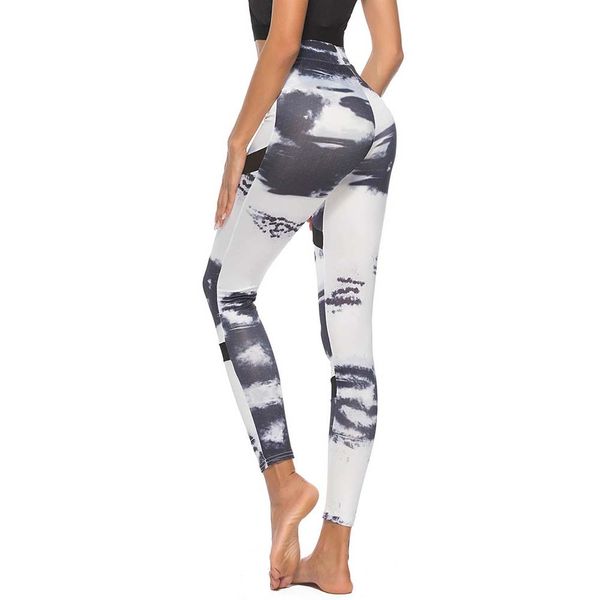 

2019 brand new fashion yoga pants women polyester elastic waist print workout leggings fitness sports gym running yoga pants, White;red