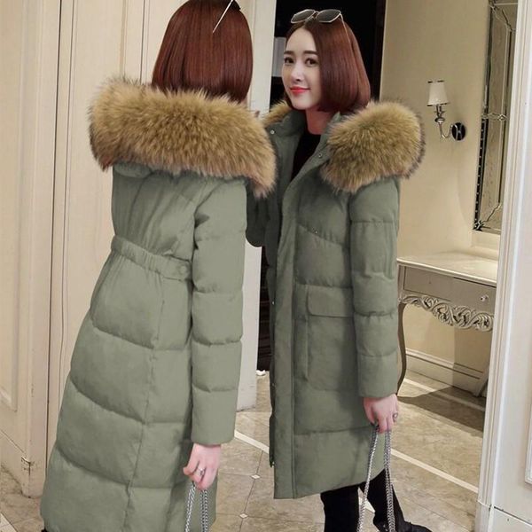 

women 2019 winter parkas casual warm female coat women hooded outwear long sleeve ladies parka jacket, Black