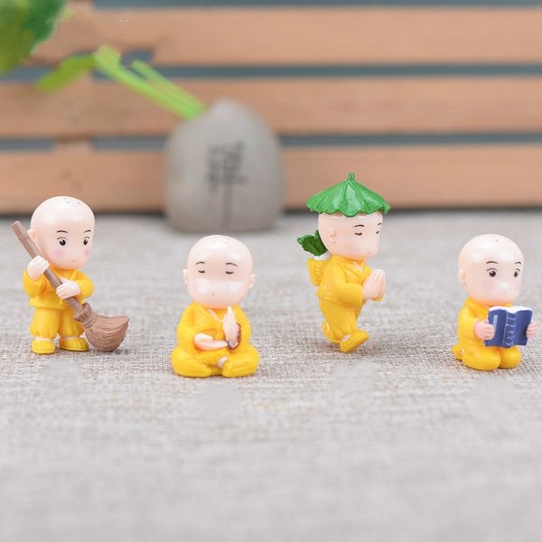 

маленькая фигурка монаха миниатюрный пвх ремесло брелок аксессуар детская комната рабочий стол микро-пейзаж сказочный сад кактус украшения d