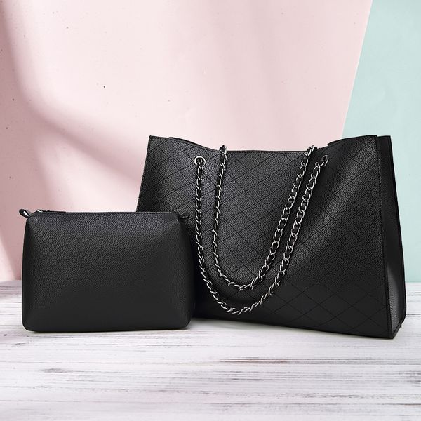 

large bag 2020 new large-capacity women's bag simple one-shoulder diagonal cross diamond plaid line handbag