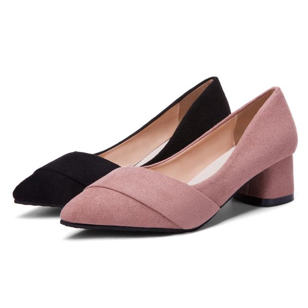 

2019 new women's shoes korean fashion black work shoes casual 7 cm high heels