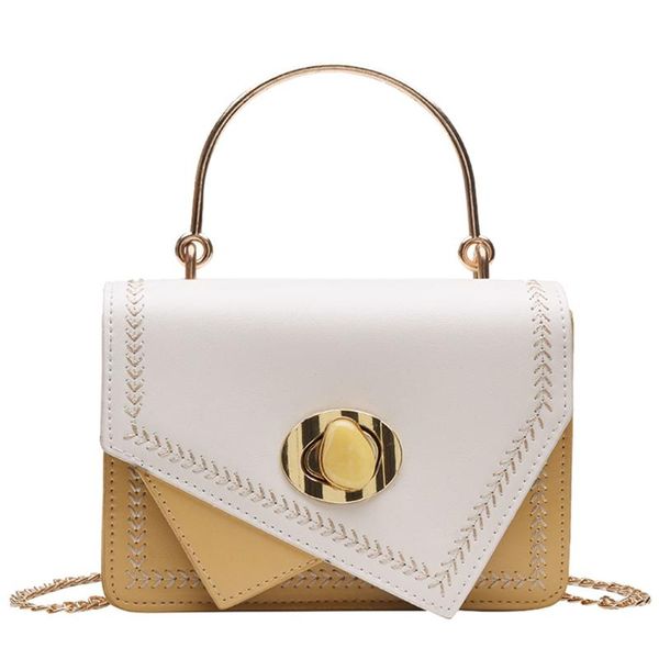 

women's bag pu leather fashion chain sac handbags women bags woven hard handle casual shoulder beach bolsa