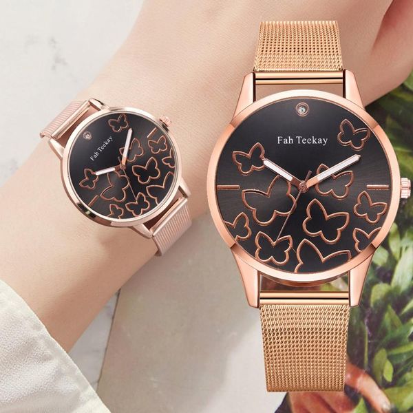 

fashion women bracelet watch butterfly pattern sport quartz wrist bracelet big dial watches lady clock wholesale, Slivery;brown