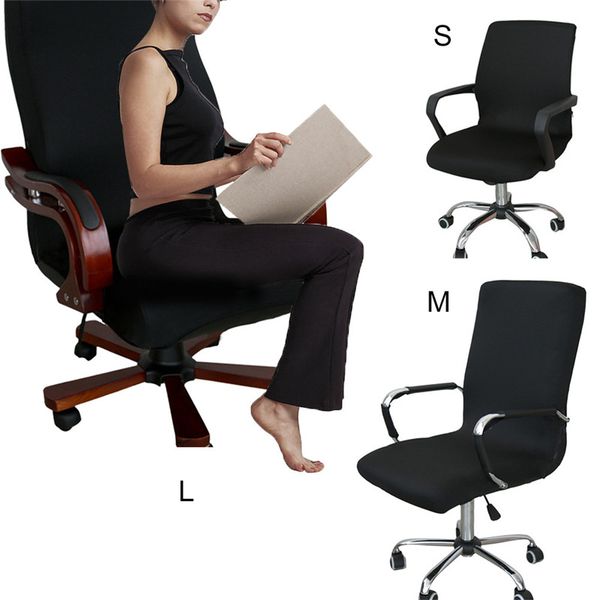 

office computer chair cover stretch spandex armchair seat covers swivel chair slipcover protector meeting seat decoration 4color