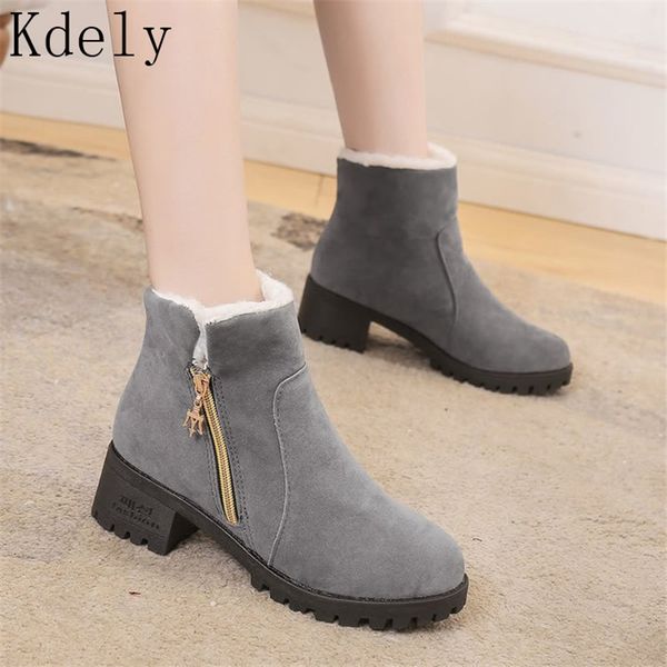 

women boots winter shoes plus size platform female warm botas mujer 2019 booties ankle for women snow boots black