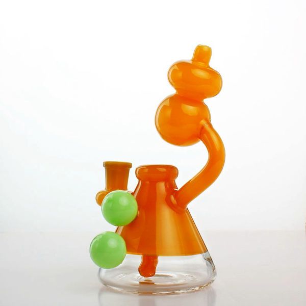 Nuovo arrivo 6,3 pollici Mini Bong in vetro Narghilè Heady Oil Rig Dab Rigs Tubi d'acqua Forma a cono Oro Giallo Bong