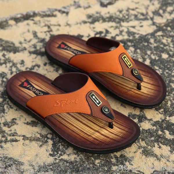 

2019 новые дизайнерские сандалии кожаные шлепанцы причинные нескользящие летние тапочки huaraches вьетнамки тапочки летние уличные пляжные т, Black