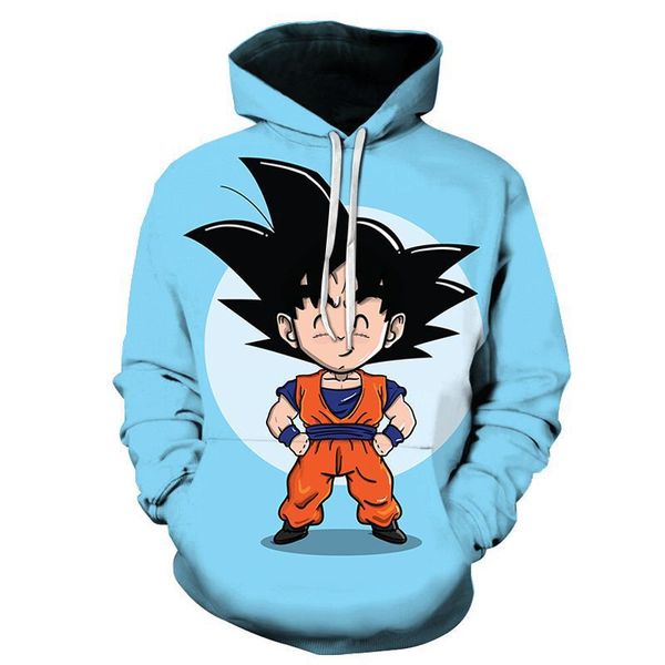 

осень mens dragon ball дизайнер толстовки crew neck пуловер с длинным рукавом homme одежды 3d печать мода мультфильм повседневная одежда, Black