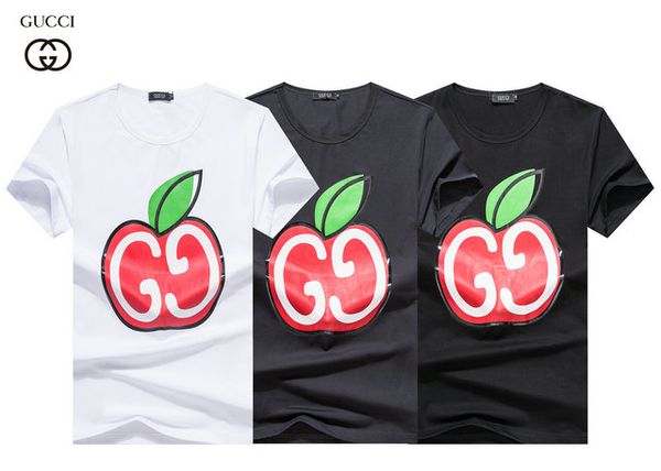 

gc fashion designer men tshirt locomotive wild casual pullover  print summer custom t shirt tide brand loose sports top, White;black