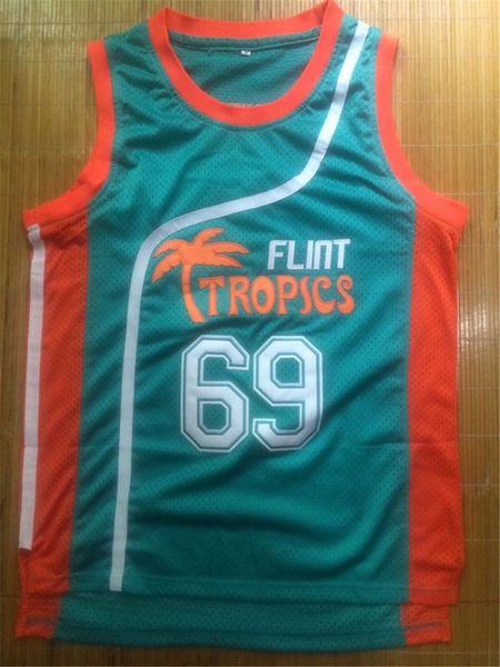 

флинт тропиков movie выпуск # 69 downtown баскетбол джерси - зеленый, Black