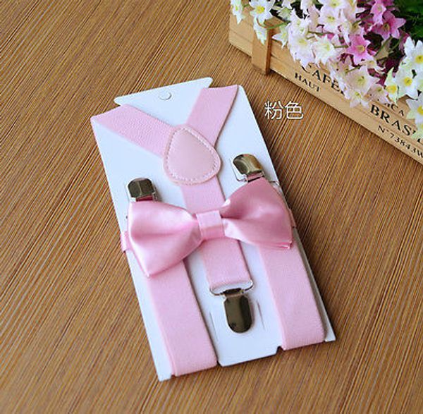 

adjustable elasticated kids suspenders with bowtie bow tie set matching ties outfits for children girl boys clothes, Black