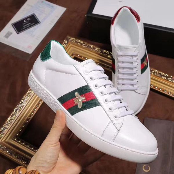 

luxury mens sneaker sell men 3d printing casual shoes real leather womens loafers shoes size 38-45 of ing, Black