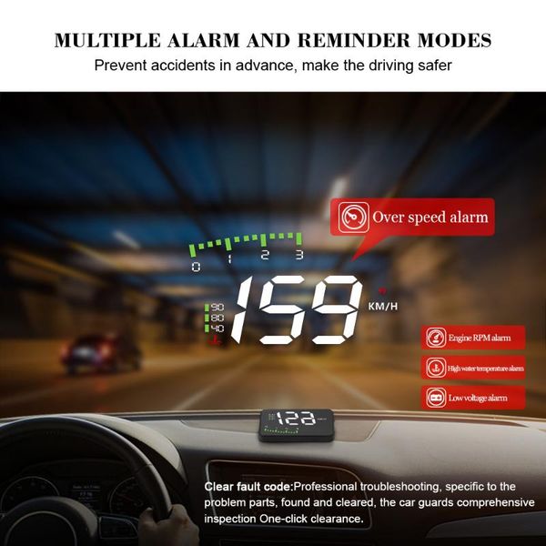 

a900 head-up display car digital speed ​​rpm температура воды автоаксессуары multi-display hud obd rpm meter