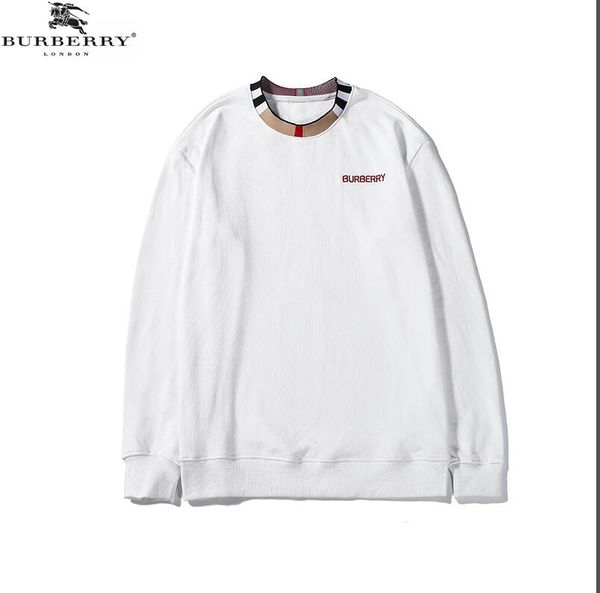 

2019 men's and women's burberrywinter new fashion sports sweater printing short-sleeved embroidered cotton men's sweater -15, Black