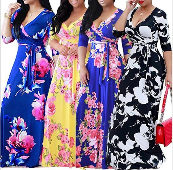 

luxury designer dresses for women dress with flowers autumn brand skirts v-neck women clothing 5 colors optional, Black;gray