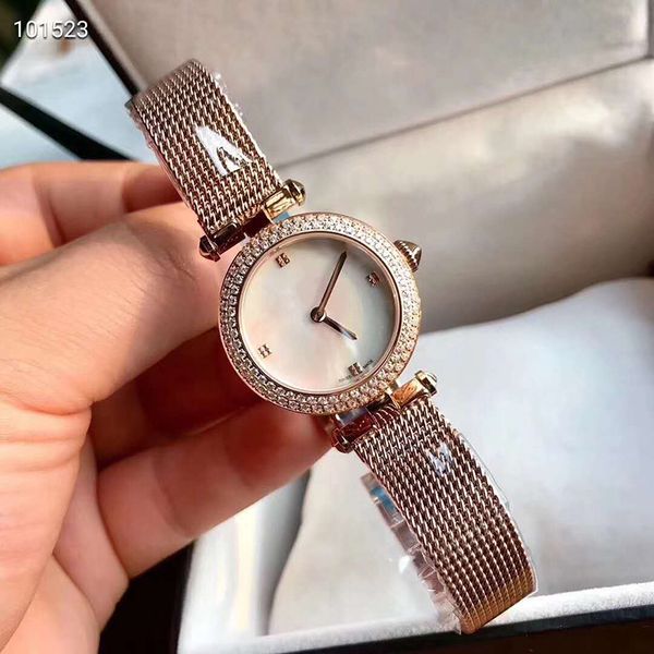

luxury watch diamond watch luxury women watches quartz automatic watch round stainless steel watches folding buckle women wristwatch gold, Slivery;brown