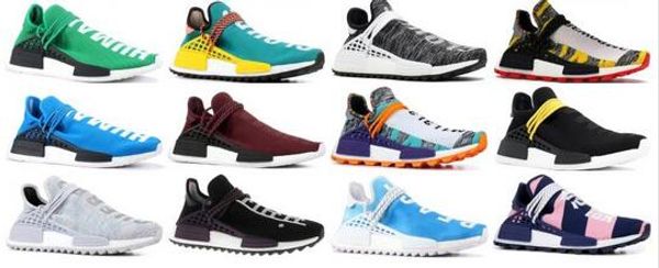 

originals nmd human race bbc designer shoes pharrell williams hu solar pack oreo multi color nerd mens womens golf running shoes with box