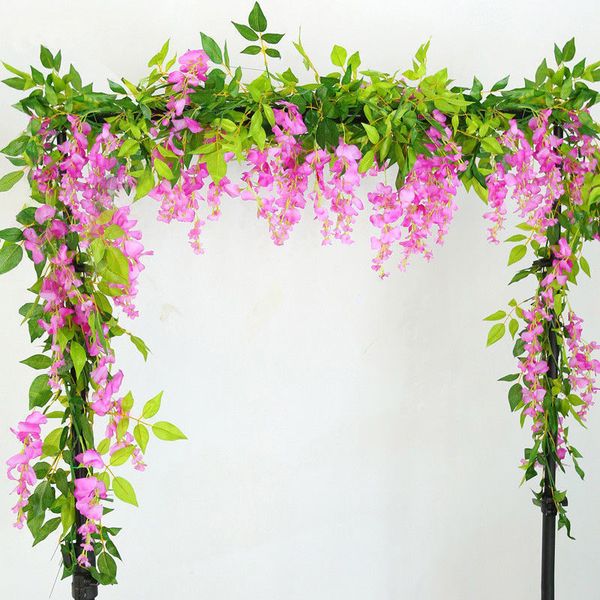 

2m del fiora artificiale wisteria vine garland plant verde exterior a house of traction false flower appendix wall decoration